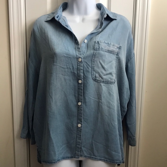 Thread & Supply Tops - Thread + Supply Chambray Button Up Denim Shirt